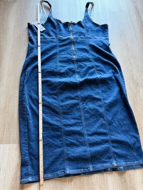Target Dark Blue Denim Slip Dress with Contrast Stitching